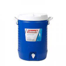 COOLER 5 GAL BEVERAGE - BLUE ROUND Interior dimensions: 9.875" diameter x 16.625" deep Resists dents, scratches and fading