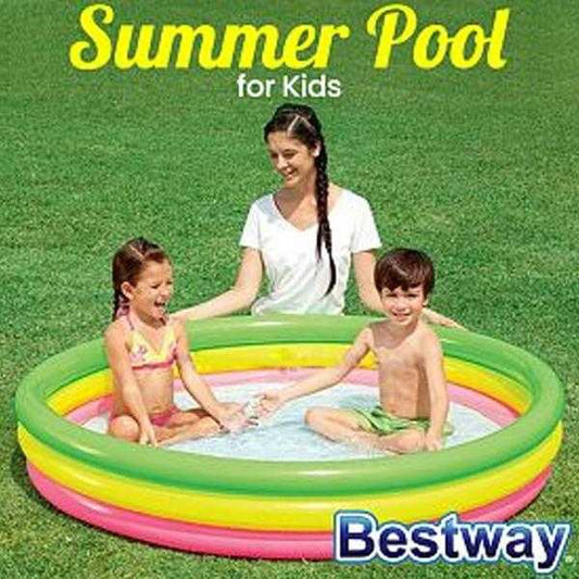 Bestway 3 Ring Colorful Summer Pool For Kids