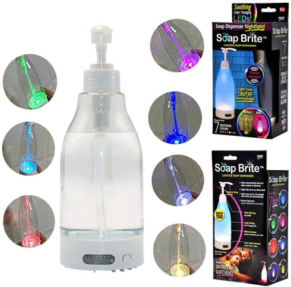 LED Light Wireless Soap Dispenser 7 Colors Motion Activated and 10 Inch Light Detection