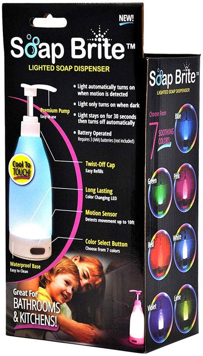 LED Light Wireless Soap Dispenser 7 Colors Motion Activated and 10 Inch Light Detection