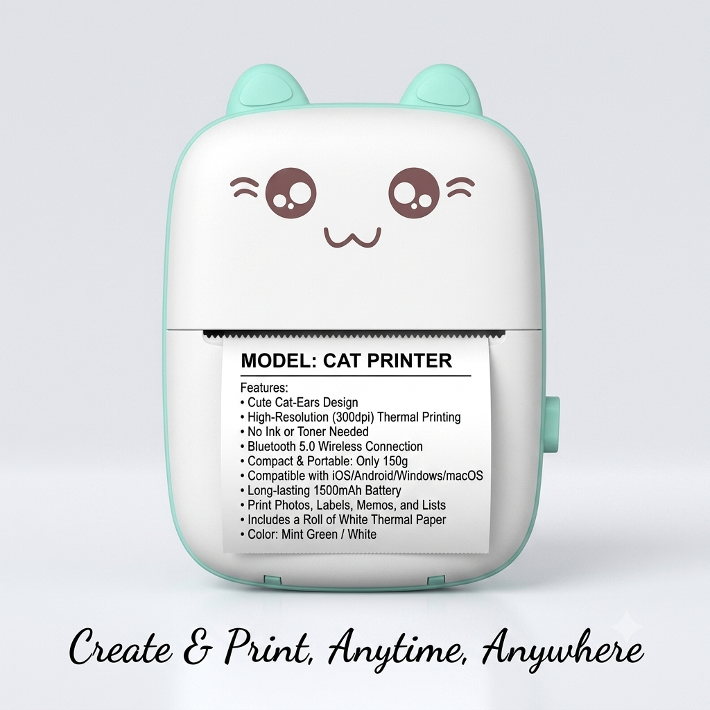 Instant Pocket Thermal Printer – Print Photos, To-Do Lists & Custom Labels in Seconds!