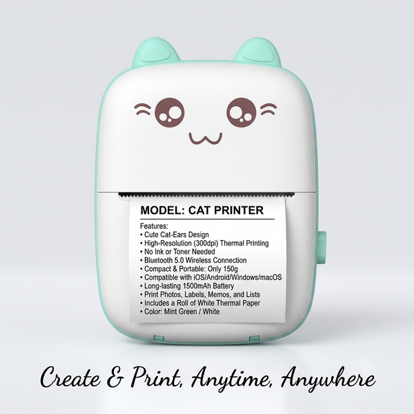 Instant Pocket Thermal Printer – Print Photos, To-Do Lists & Custom Labels in Seconds!