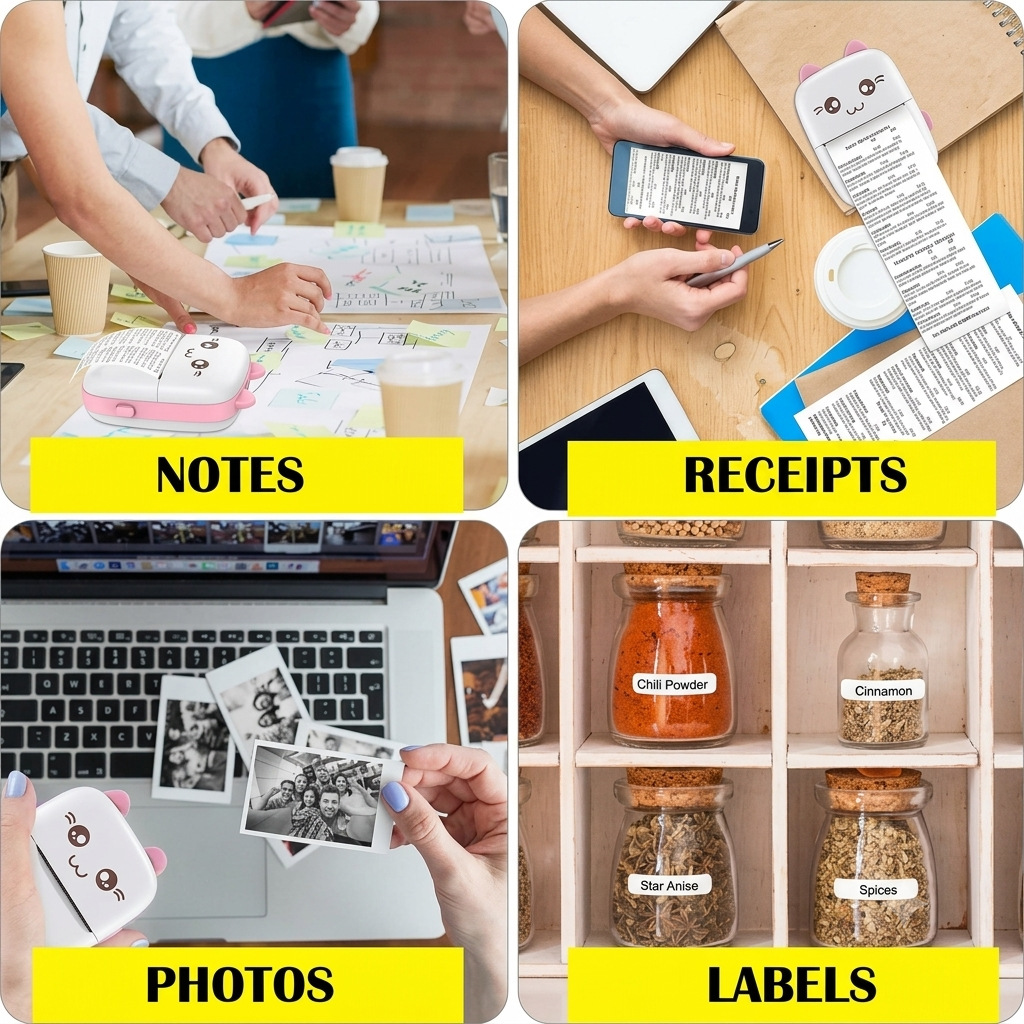 Instant Pocket Thermal Printer – Print Photos, To-Do Lists & Custom Labels in Seconds!