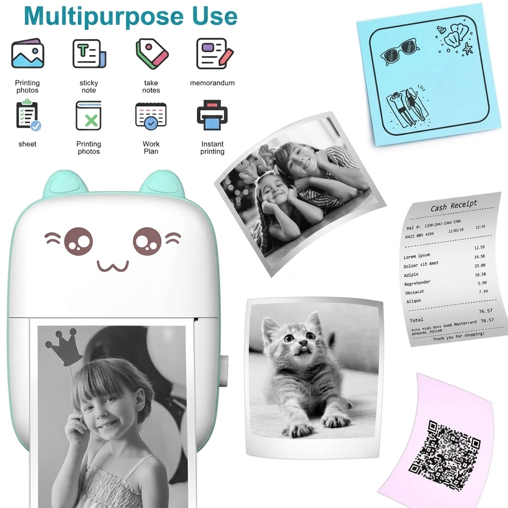 Instant Pocket Thermal Printer – Print Photos, To-Do Lists & Custom Labels in Seconds!