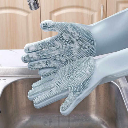 Cindrella Heat Resistant Dish Glass Cutlery Scrubber Cleaner Silicone Dishwashing Glove