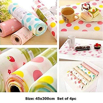 Anti Slip Kitchen Cupboard Liners Mat Roll Drawer Liner Mats Drawer Refrigerator Table Pad Waterproof Place Mat Set of 4 pcs