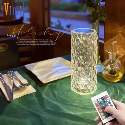 CrystalGlow™ Diamond Lamp – 16 Colors Touch & Remote LED Mood Light