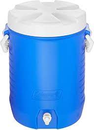 COOLER 5 GAL BEVERAGE - BLUE ROUND   Interior dimensions: 9.875" diameter x 16.625" deep Resists dents, scratches and fading