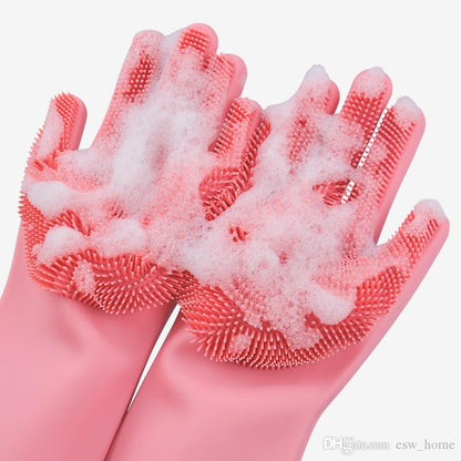 Cindrella Heat Resistant Dish Glass Cutlery Scrubber Cleaner Silicone Dishwashing Glove
